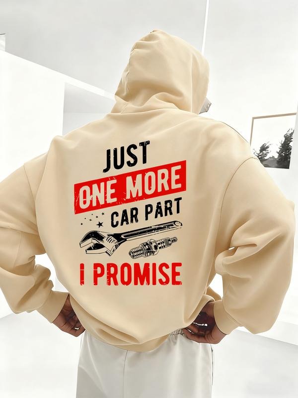 Car Hoodie with Wrench & Bolt Design, Perfect Gift for Auto Lovers, Casual Fitted Style for Everyday Wear, Spring & Fall...