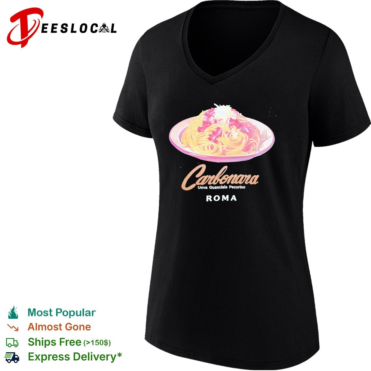 Carbonara Uova Guanciale Pecorino Roma Italian Food Pasta Culinary Dish shirt