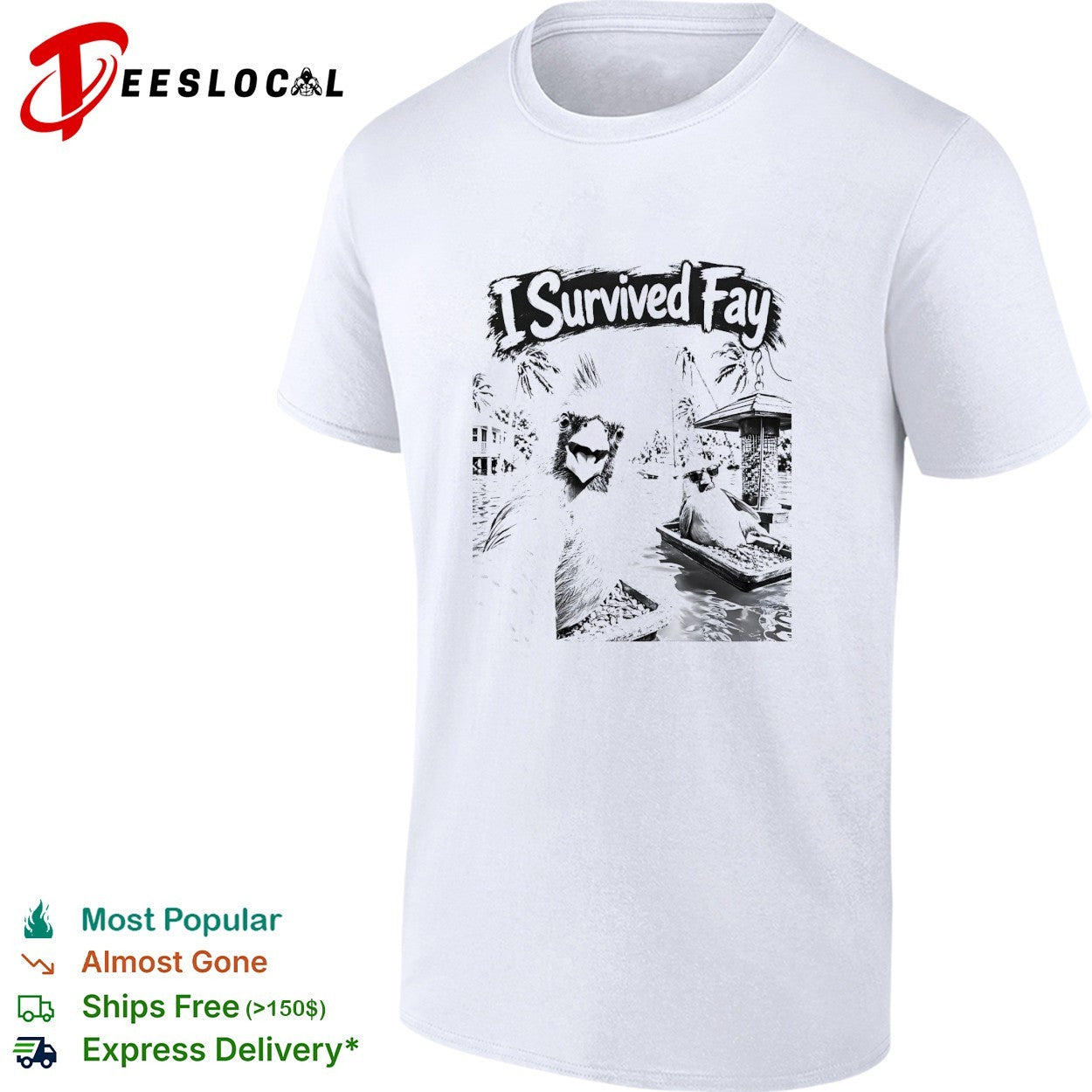 Cardinal taking selfie I survived Fay hurricane flood shirt