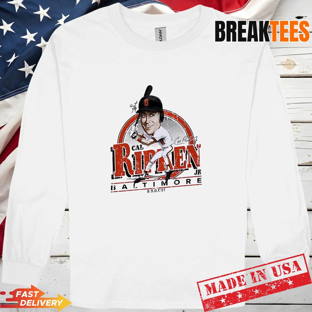 Carl Ripken Jr Baltimore Orioles MLB Signature Caricature T-Shirt