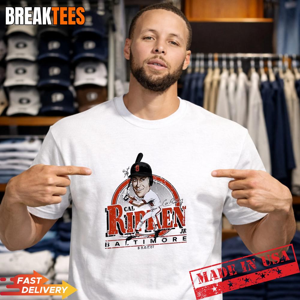 Carl Ripken Jr Baltimore Orioles MLB Signature Caricature T-Shirt