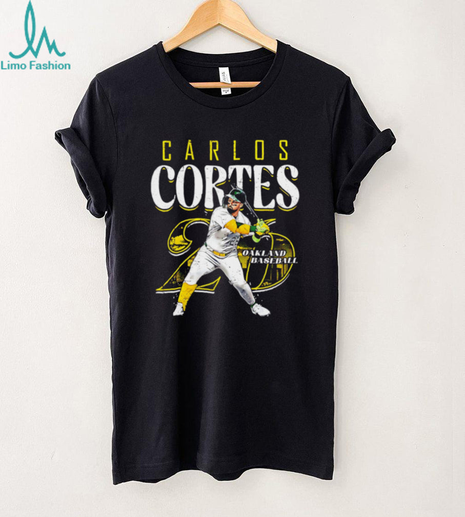 Carlos Cortes Oakland Baseball Star Action Graphic Athletic T Shirt