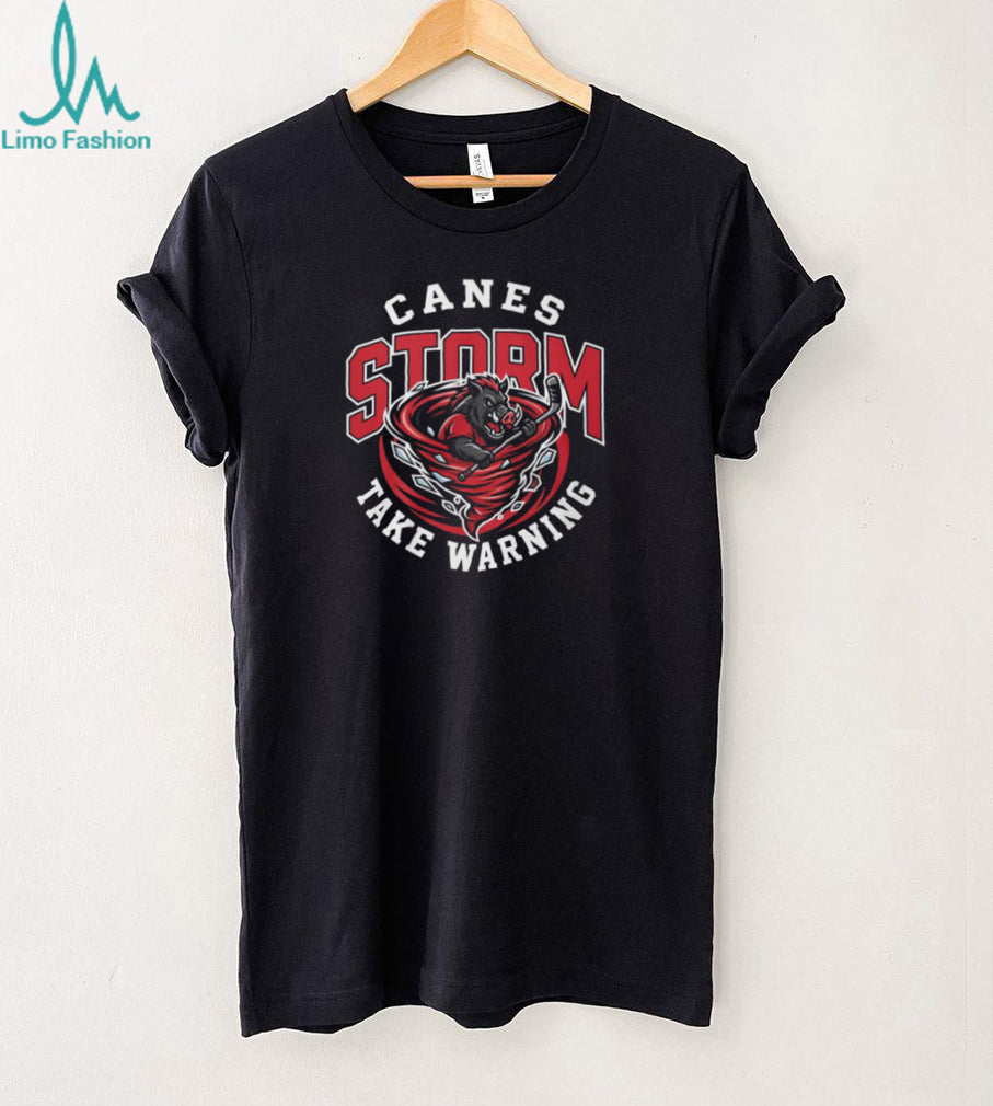 Carolina Hurricanes NHL Hockey Boar Mascot Storm Take Warning Red Cyclone T Shirt