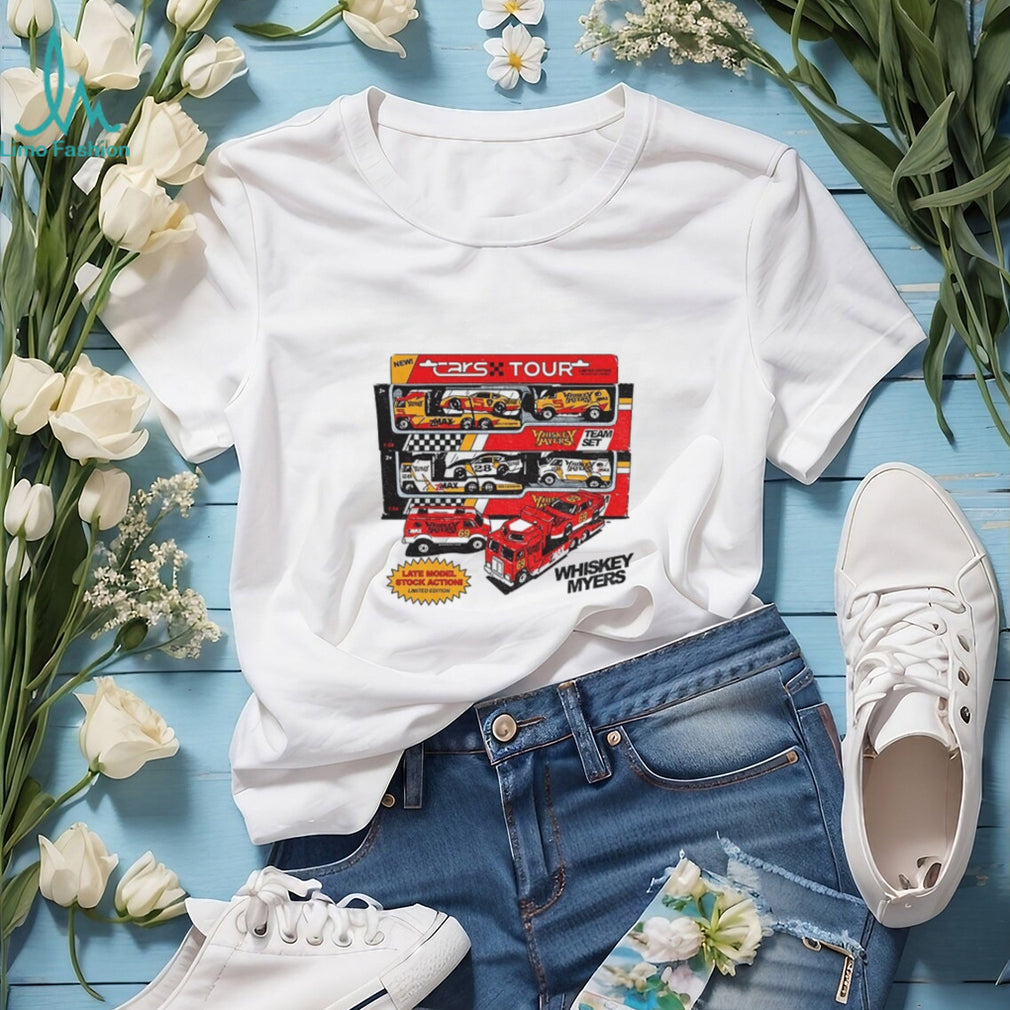 Cars Tour x Whiskey Myers late model stock action shirt