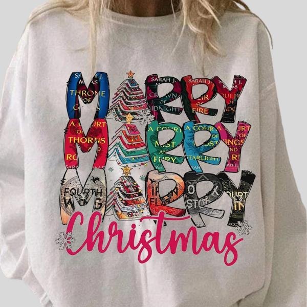 Casual Christmas Printed Round Neck Women's Sweatshirt, Cozy Holiday Shirt, Perfect Winter Outfit Gift Hoodie