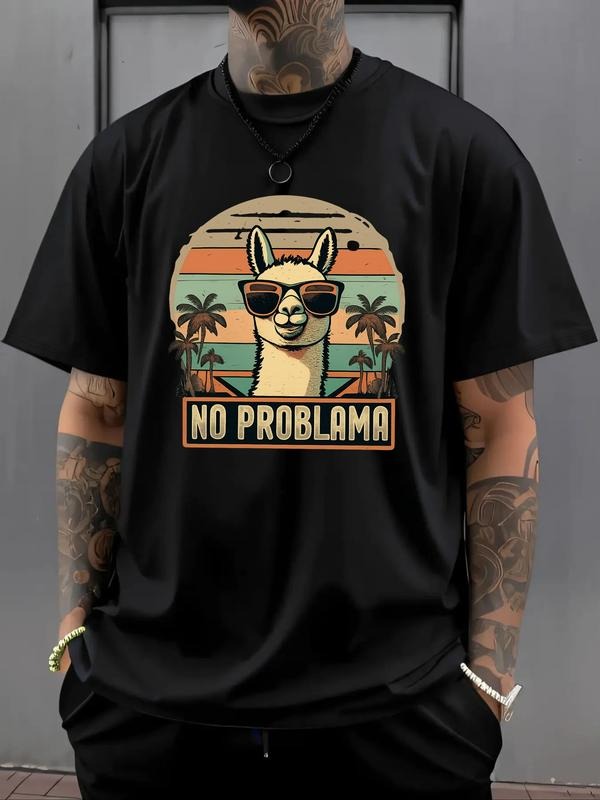 Casual Loose-Fitting Round Neck Short Sleeve T-Shirt, Moderate Thickness Knit Fabric for Summer Wear, Stylish Everyday...
