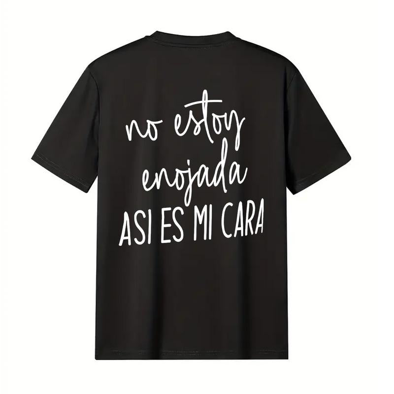 Casual Spring Summer Cotton T-shirt for women with No Estoy Enojada Hoodie, Sweatshirt | PodTeesHub.com