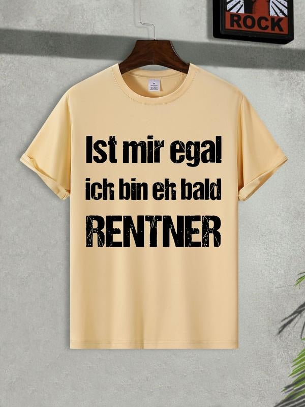 Casual Summer Printed T-Shirt for Retirees, Short Sleeve Trendy Top, Fitted Style with Letter Design Hoodie, Sweatshirt