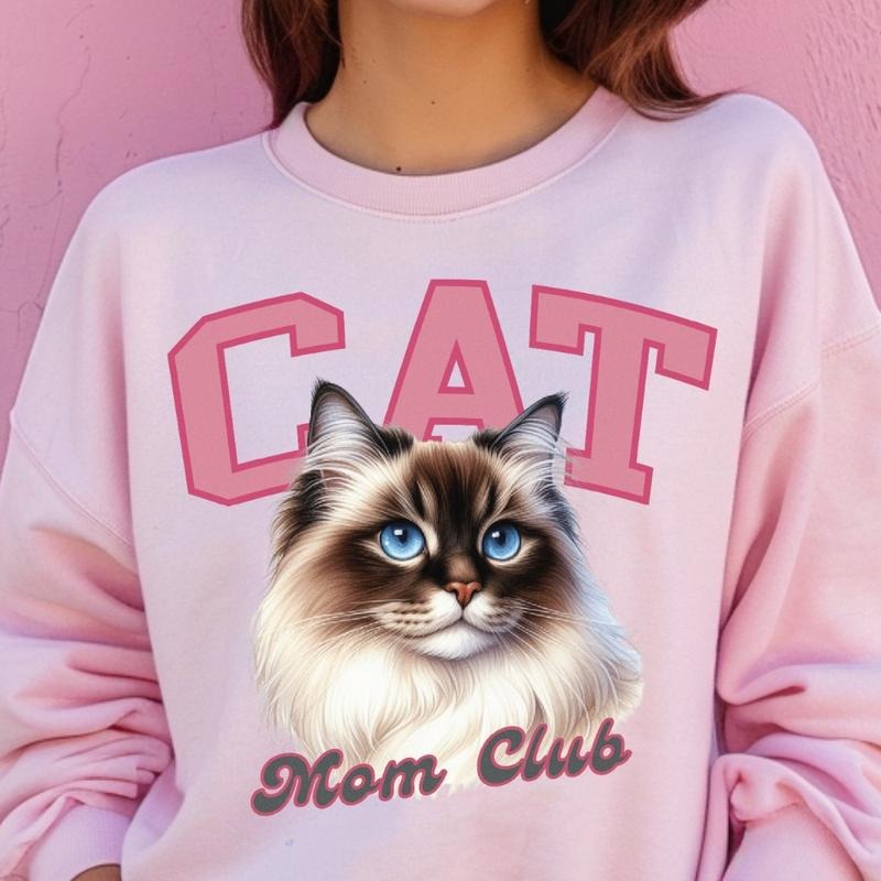 Cat Mom 1 Sweatshirt - Unisex Apparel Relaxed Fit Printed In The USA Clothing Womenswear Casual Comfort Cotton Top...