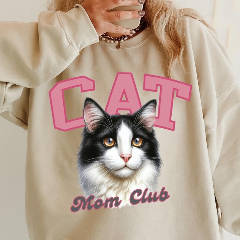 Cat Mom 7 Sweatshirt - Unisex Apparel Relaxed Fit Printed In The USA Clothing Womenswear Casual Comfort Cotton Top...