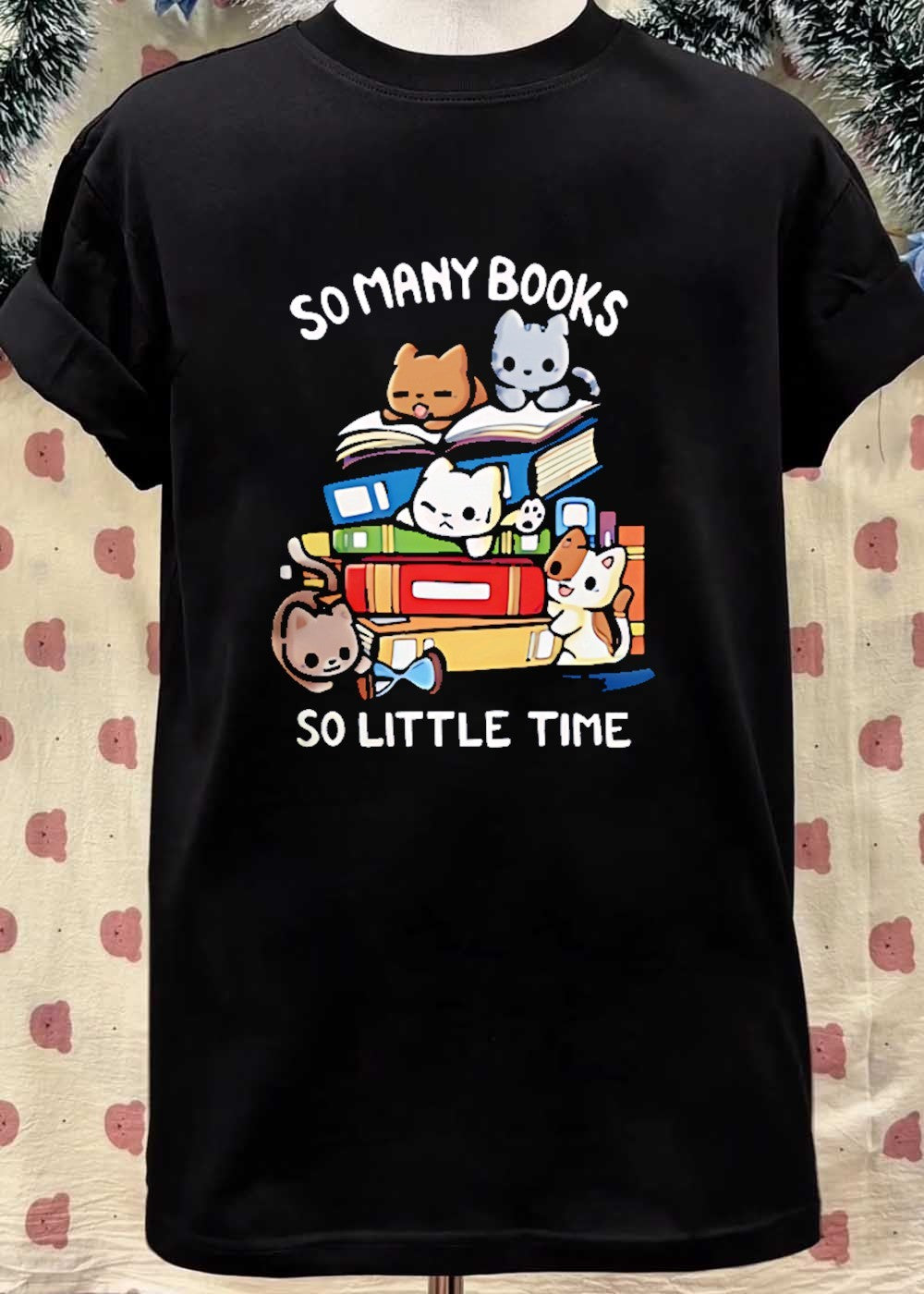 Cats Reading Books So Many Little Time T-Shirt