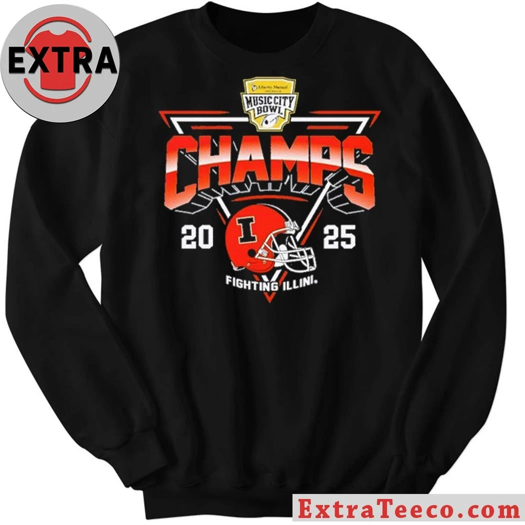 Celebrating the Illinois Fighting Illini 2025 Music City Bowl Tennessee Volunteers 30-28 on December 30, 2025 Nissan Stadium in Nashville, Tennessee T-Shirt