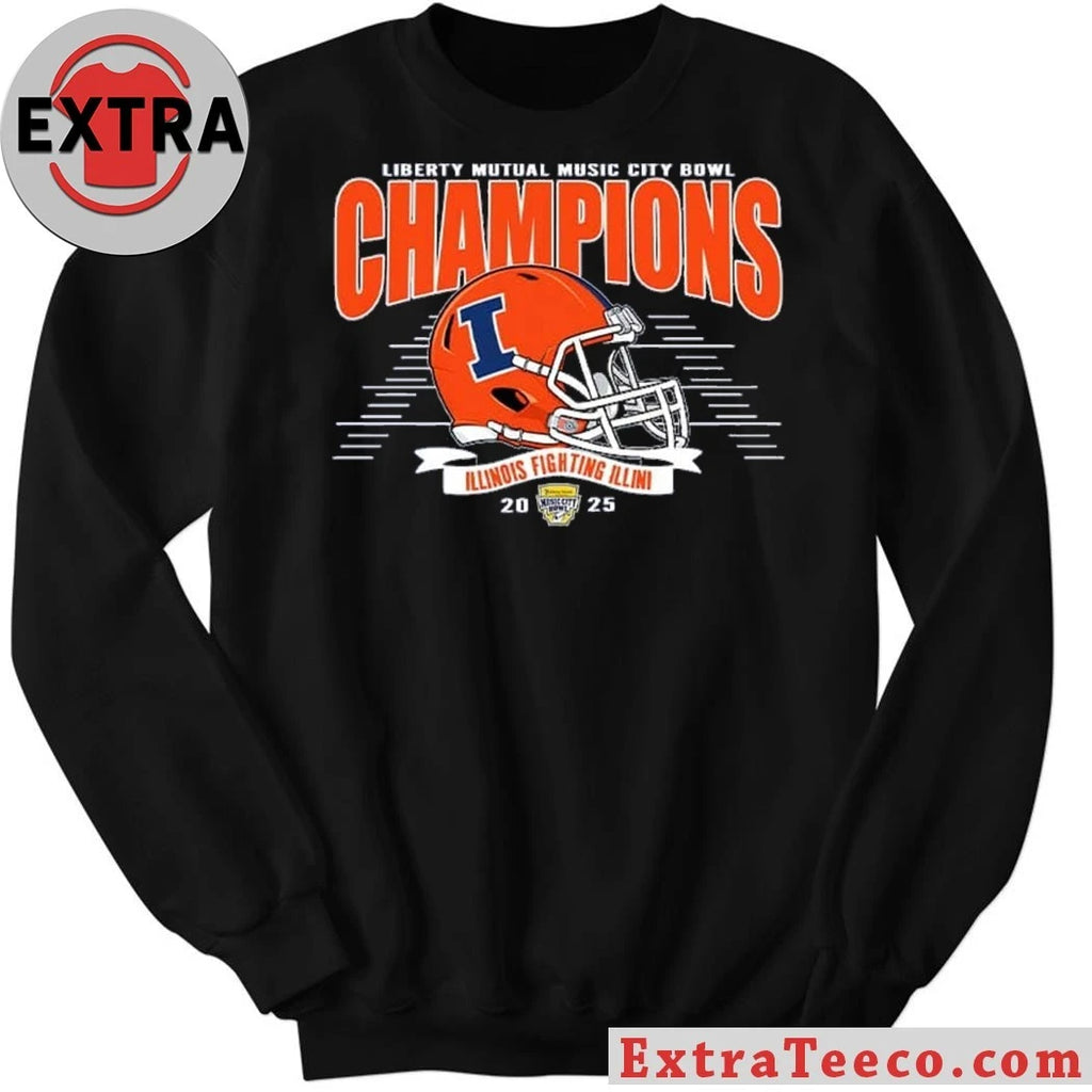 Celebrating the Illinois Fighting Illini’s victory at the 2025 Liberty Mutual Music City Bowl (30-28) on December 30, 2025, at Nissan Stadium in Nashville, Tennessee Shirt