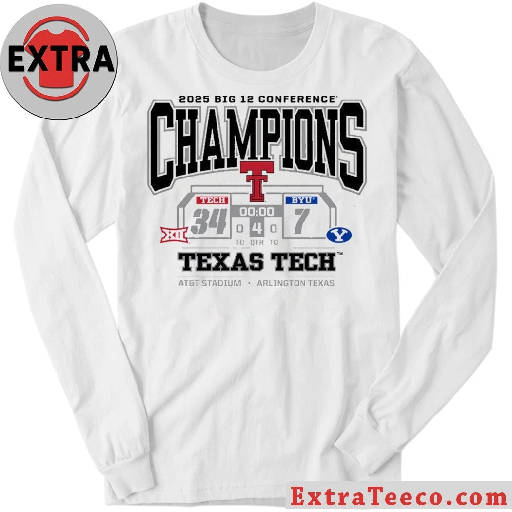 Celebrating the Texas Tech Red Raiders’ 2025 Big 12 Football Championship Texas Tech defeated the BYU Cougars 34-7 Shirt
