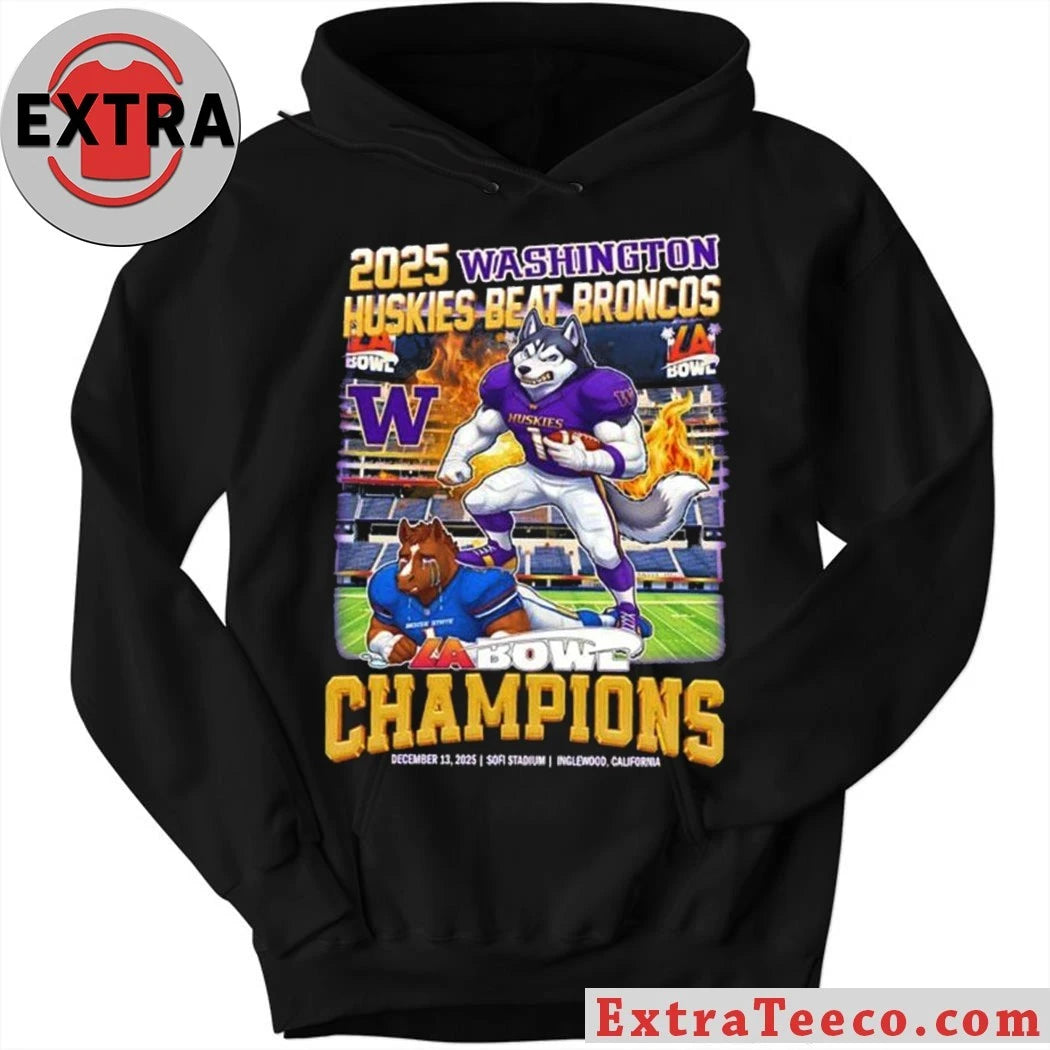 Celebrating the Washington Huskies’ victory over the Boise State Broncos in the LA Bowl on December 13, 2025, at SoFi Stadium in Inglewood, California T-Shirt