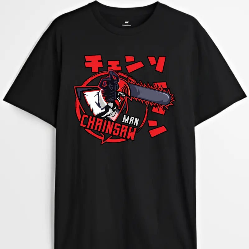 Chainsaw Man Anime T-shirt, Chainsaw Devil Icon Graphic Tee, Anime & Manga Gifts Cotton Menswear Hoodie, Sweatshirt