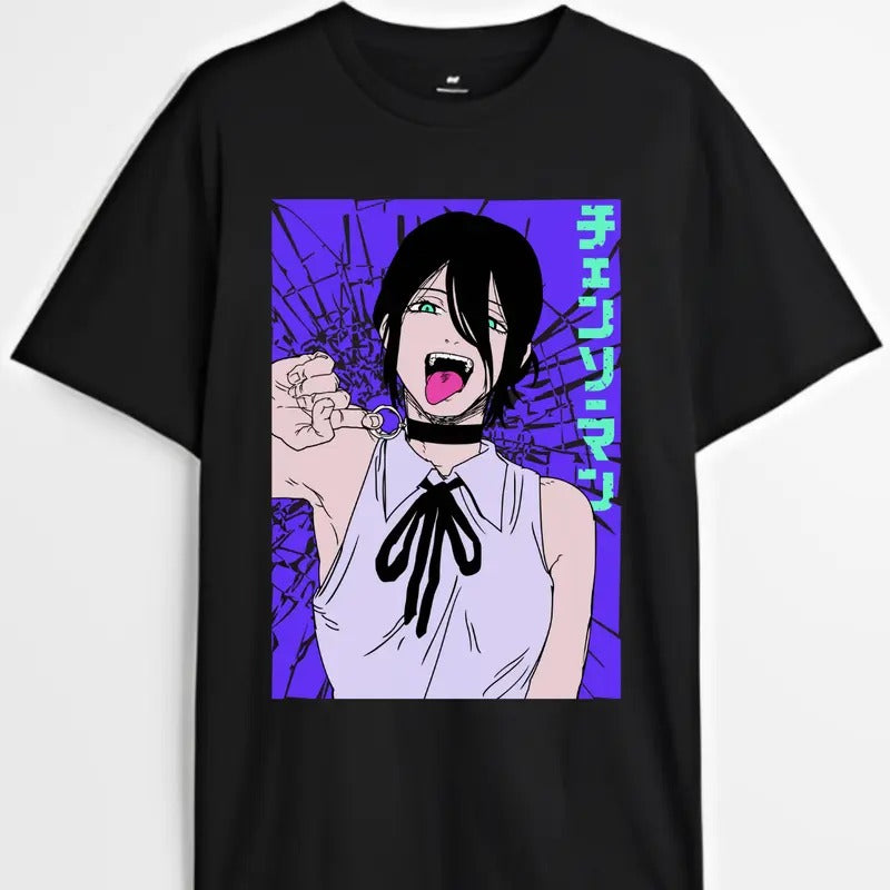 Chainsaw Man Anime T-shirt, Reze Explosion Graphic Tee, Anime & Manga Gifts Cotton Menswear Hoodie, Sweatshirt