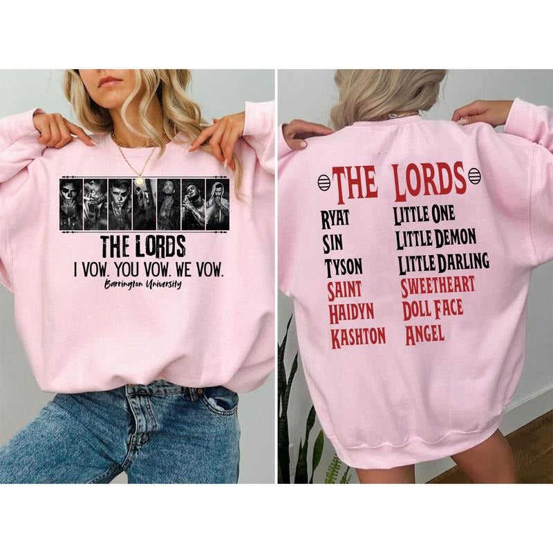 Chaotic Book T-Shirt, The Lords Series Sweatshirt, Barrington University Hoodie, I Vow You Vow We Vow Tee, Dark Romance...