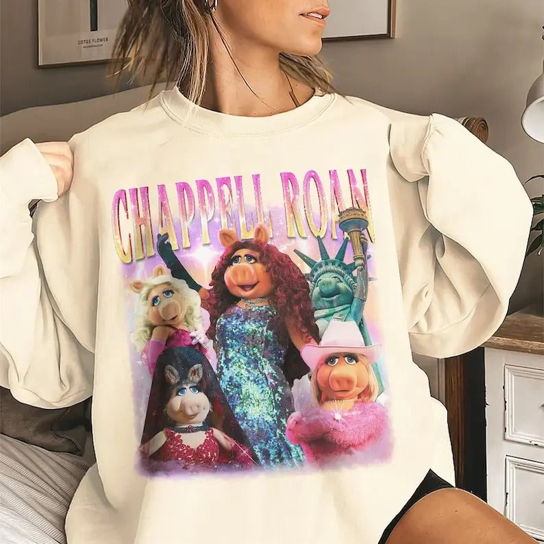 Chappell Roan X The Muppet Shirt, Miss Piggy Chappell Roan Bootleg Music Retro Tee, Gift For Fan Hoodie, Sweatshirt