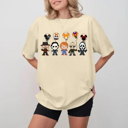 Characters Halloween T-Shirt, Gift For Fan, Gift For Her, Gift For Him Fabric Top Hoodie, Sweatshirt | PodTeesHub.com