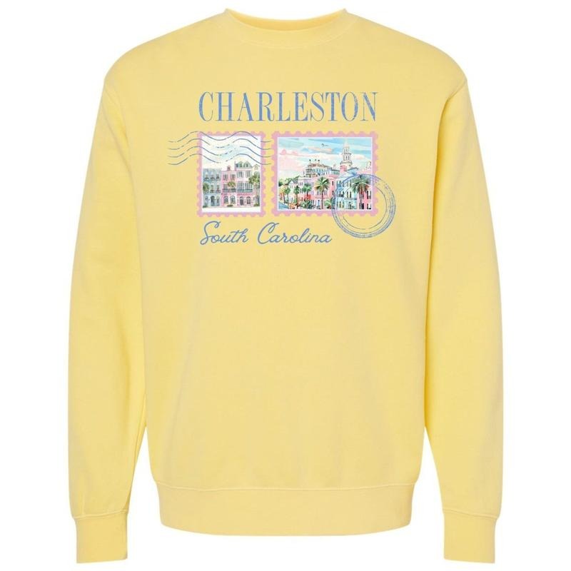 'Charleston Postcard Stamp' Cozy Crew T-Shirts, Hoodie, Sweatshirt | PodTeesHub.com
