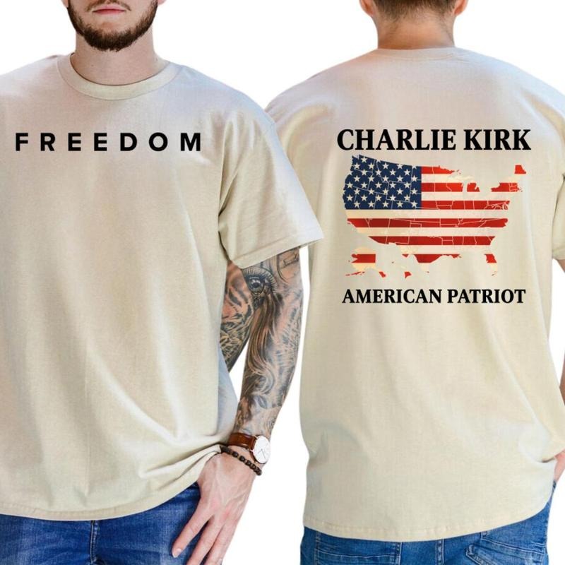 Charlie Kirk American Patriot T-shirt, Pro Freedom Conservative Top, Made in USA, for Men & Women All Colors, Sizes S-4XL...