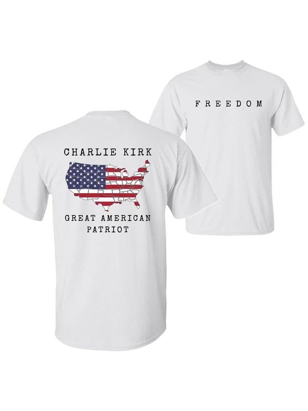 Charlie Kirk Freedom Patriotic Legend Unisex Cotton T-Shirt, Graphic Design, Long Fitted Street Style, Men's & Women's...