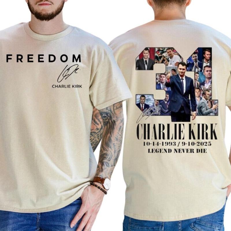 Charlie Kirk Freedom T-shirt, Patriotic Charlie Kirk Signature T-Shirt, Made in USA, for Men & Women Hoodie, Sweatshirt