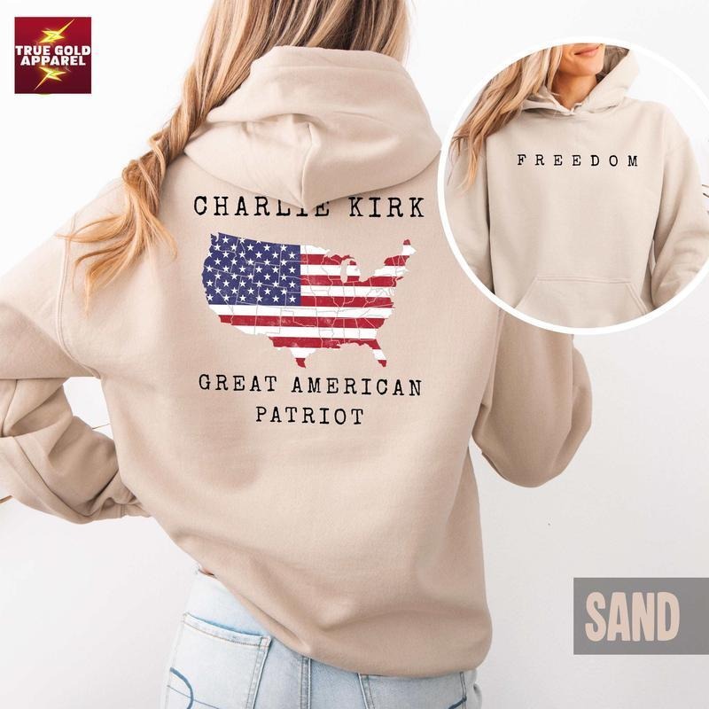 Charlie Kirk Great American Patriotic Memorial Hoodie, Charlie Kirk Shot Dead at Utah College Event Sweatshirt, Graphic...