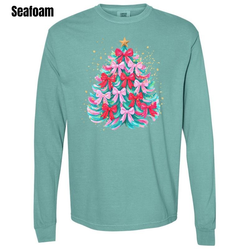 Charmed Bow Tree Long Sleeve Comfort Colors T-Shirt 'NLB' Hoodie, Sweatshirt | PodTeesHub.com