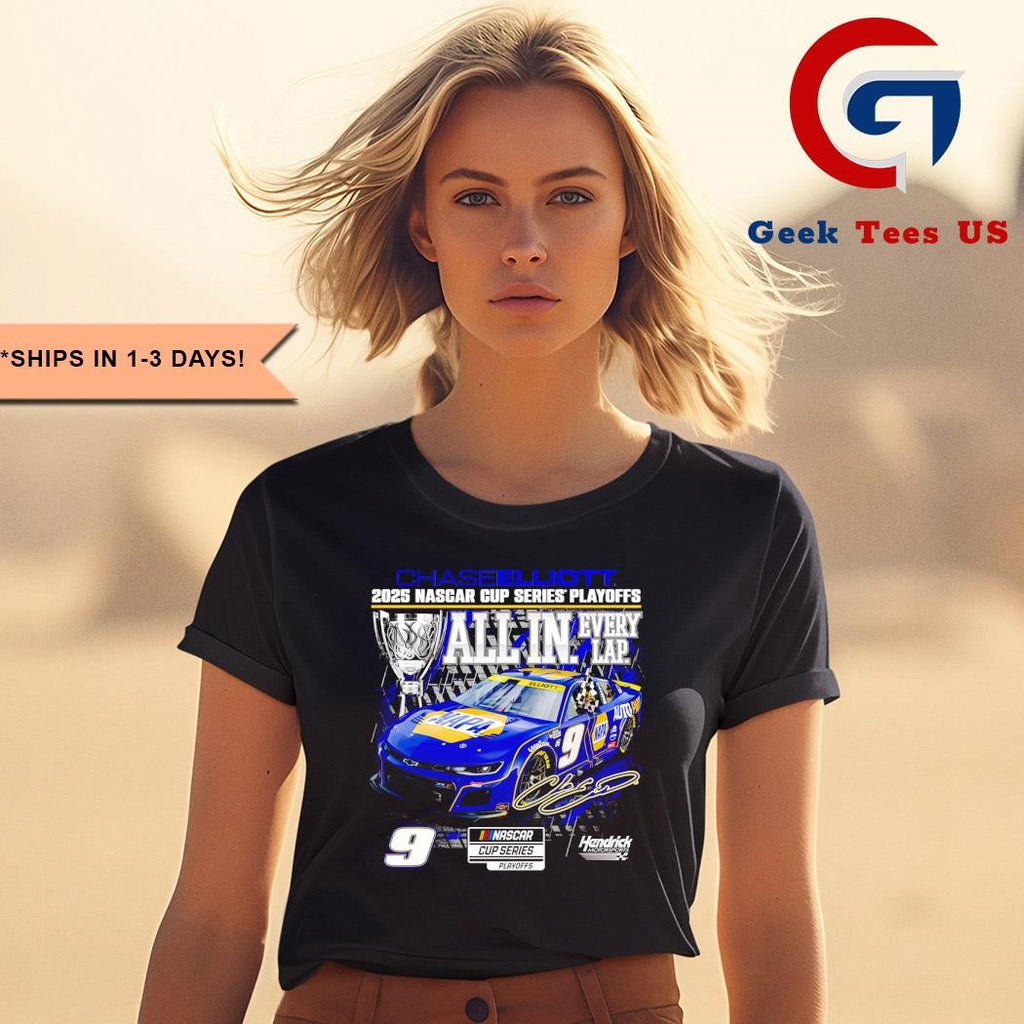 Chase Elliott Checkered Flag Sports 2025 NASCAR cup series playoffs busch light lime all in shirt