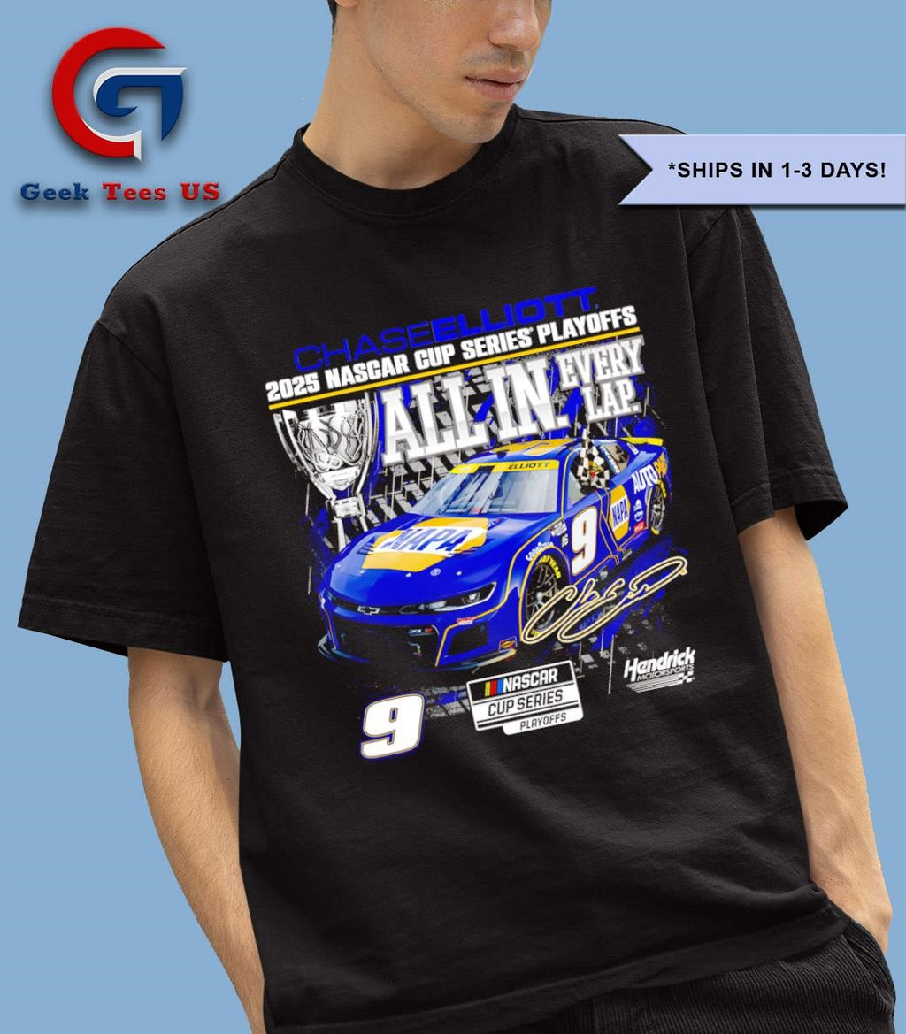 Chase Elliott Checkered Flag Sports 2025 NASCAR cup series playoffs busch light lime all in shirt
