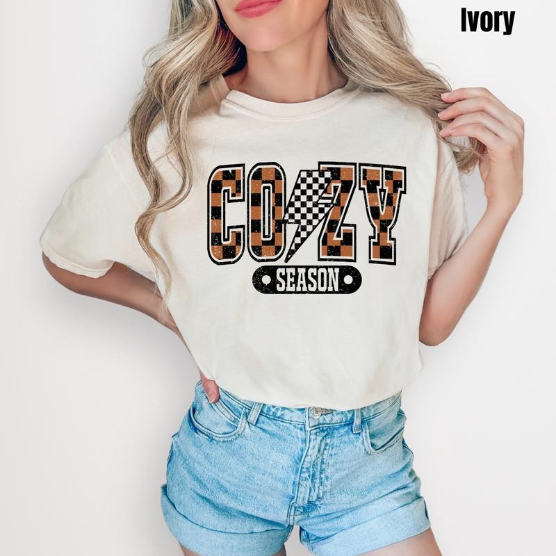 Checker Cozy Season Comfort Colors T-Shirt 'NLB' Hoodie, Sweatshirt | PodTeesHub.com
