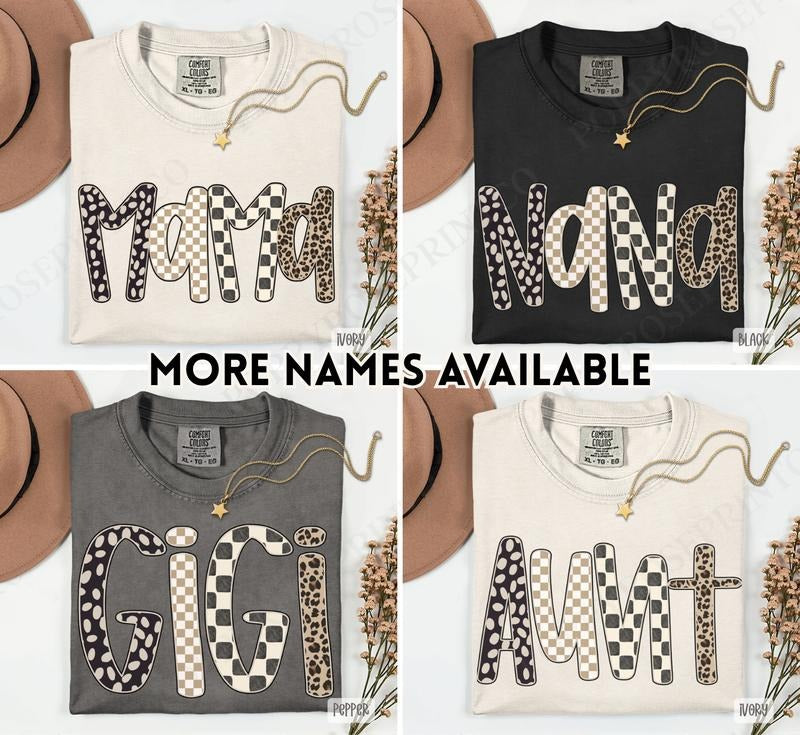 Checkered Mama - Gigi Comfort Colors, Trendy Women's Tshirt Hoodie, Sweatshirt | PodTeesHub.com