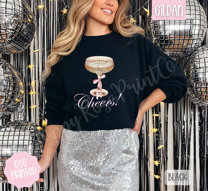 Cheers Sweatshirt, New Years Sweatshirt for Women T-Shirts, Hoodie | PodTeesHub.com