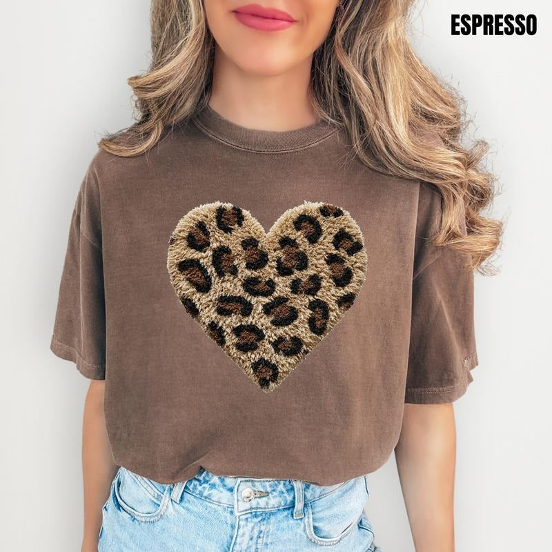 Cheetah Heart Fake Fluffy Comfort Colors T-Shirt 'NLB' Hoodie, Sweatshirt | PodTeesHub.com