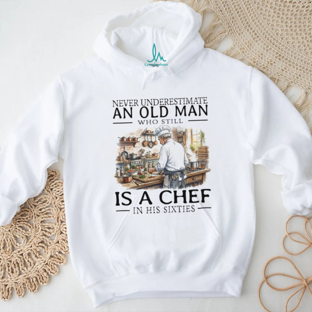 Chef Old Man in His Sixties Cooking Theme Graphic T Shirt