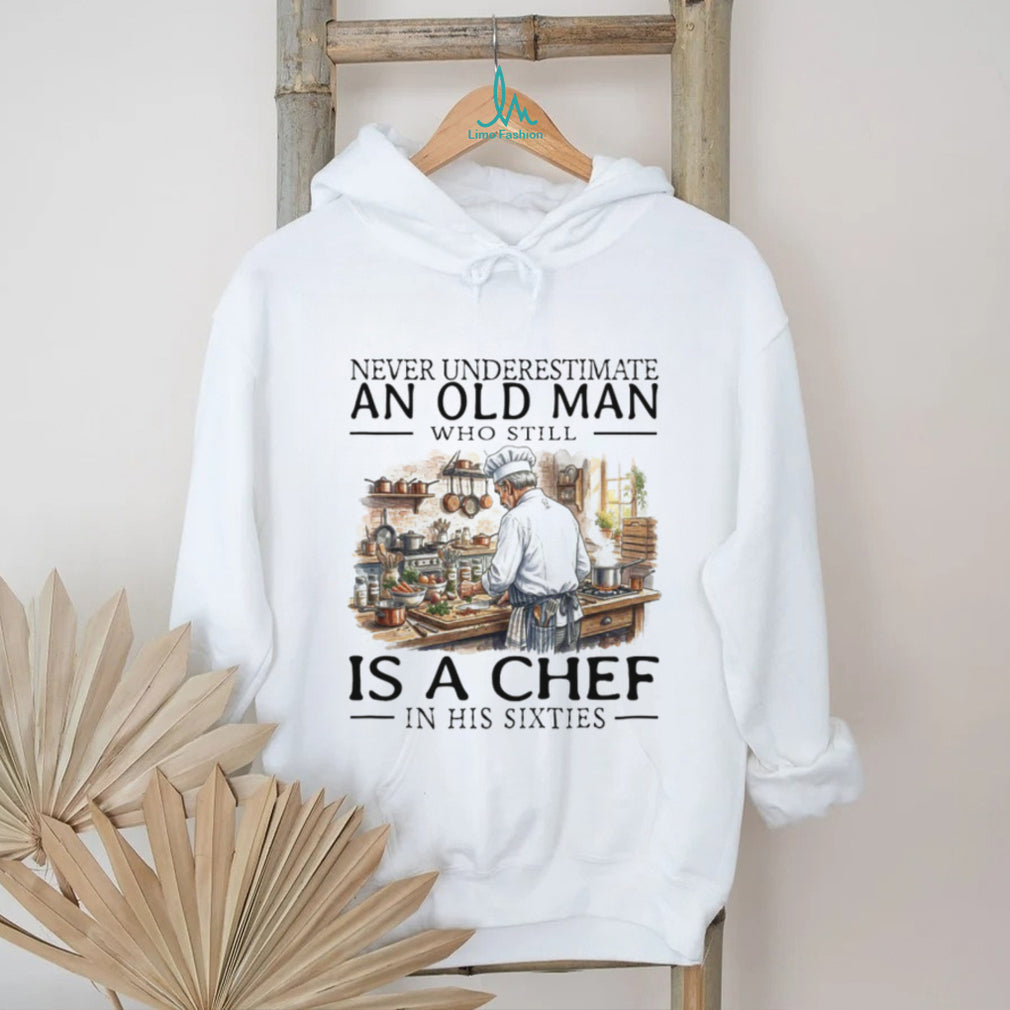 Chef Old Man in His Sixties Cooking Theme Graphic T Shirt