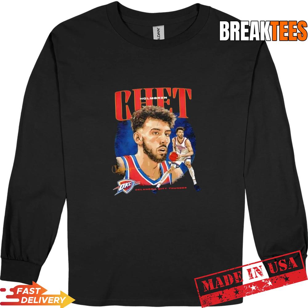 Chet Holmgren Oklahoma City Thunder Dual Basketball Signature T-Shirt