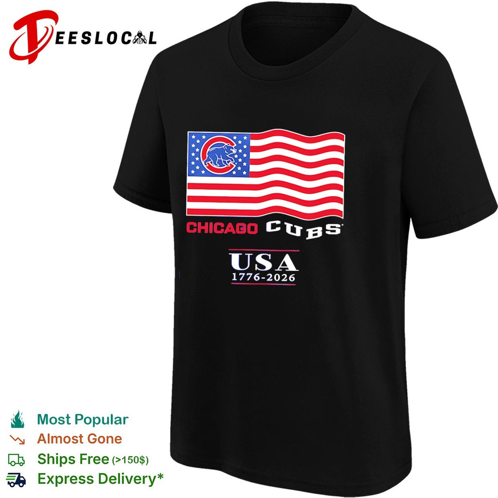 Chicago Cubs USA 1776 2026 American Flag Logo MLB shirt