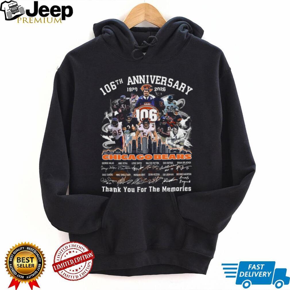 Chicago Football Team 106th Anniversary Legends Signatures Shirt