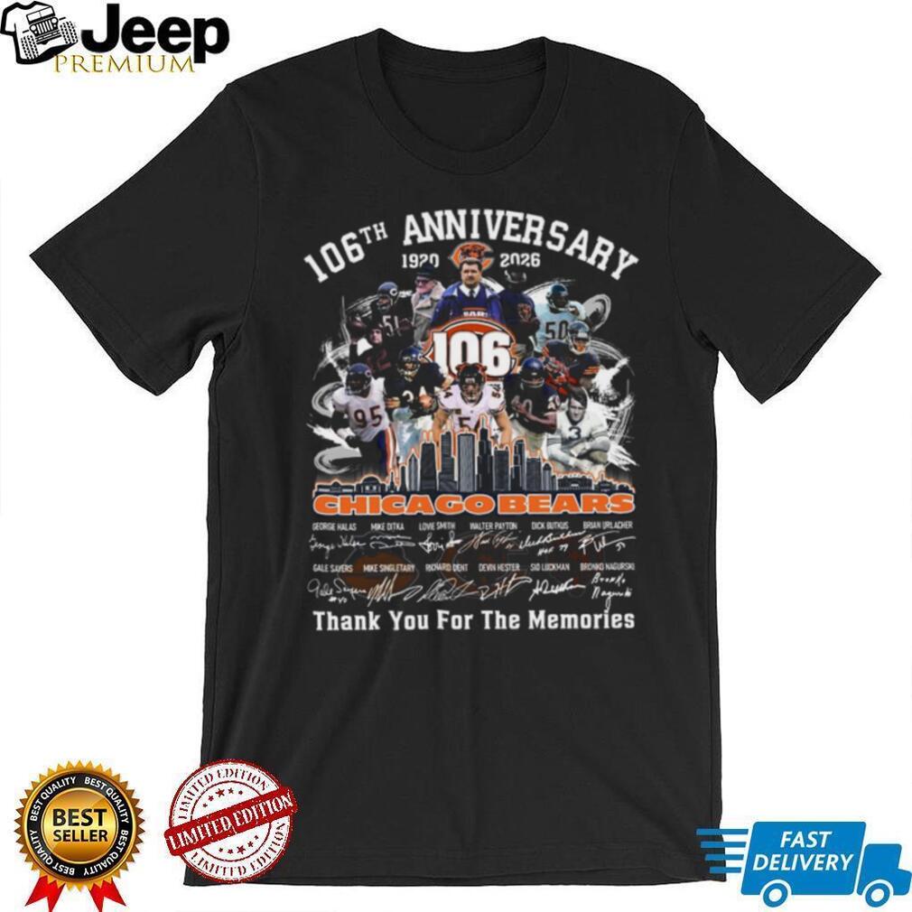 Chicago Football Team 106th Anniversary Legends Signatures Shirt