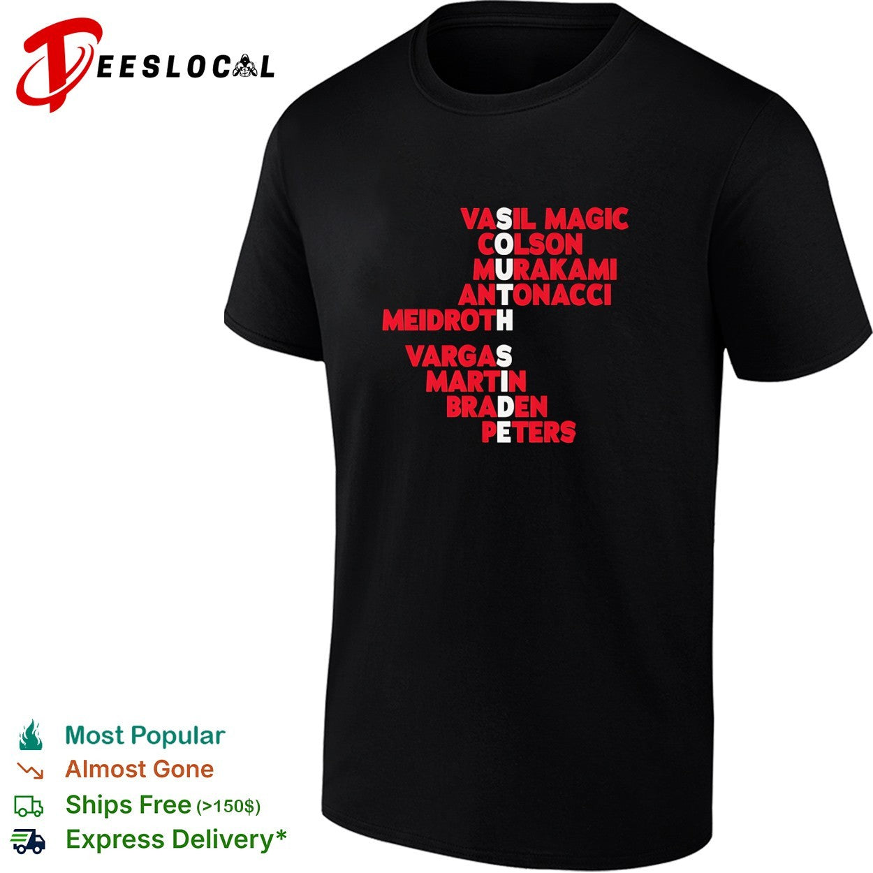 Chicago White Sox southside players names roster shirt