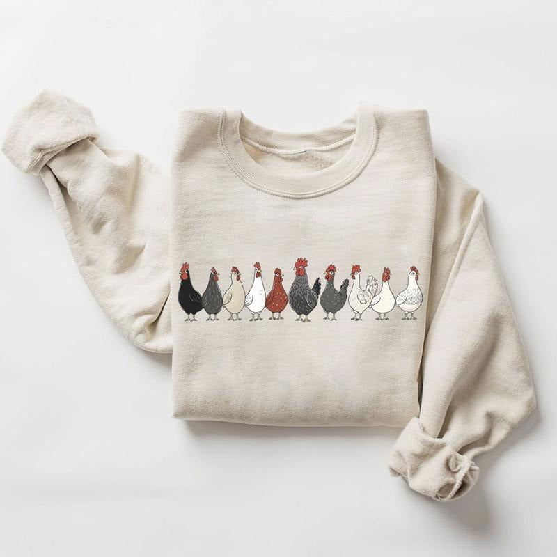 Chicken Sweatshirt, Mothers Day Chicken Women Chicken Love Chickens, Animal Sweatshirt, Funny Farmer Farm Unisex...