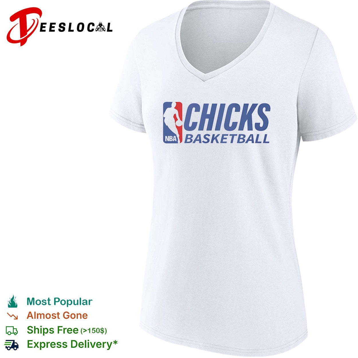 Chicks basketball NBA logo parody shirt