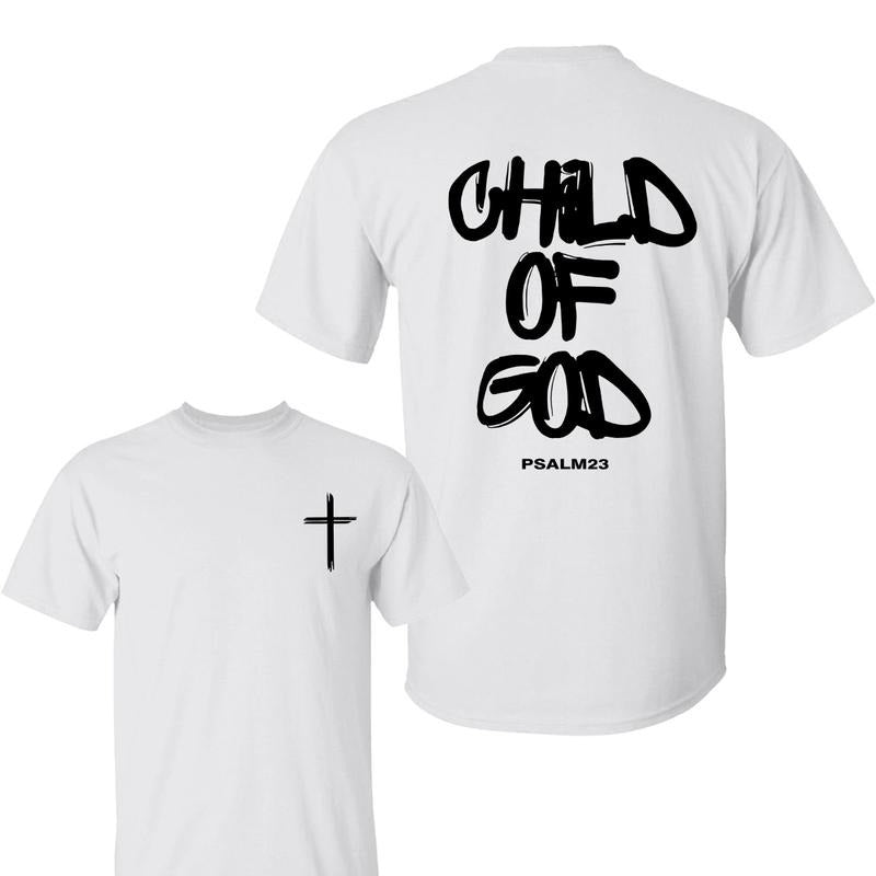 Child Of God Shirt, Jesus Shirt, Inspirational Faith-Based Clothes, Loose Streetwear Fashion Short Sleeve Round Neck...