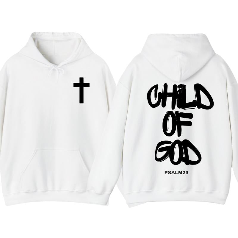 Child of God 2-sided Hoodie, Faith Graphic Pullover, Christian Streetwear Sweatshirt, Unisex Casual Outfit, Trendy...