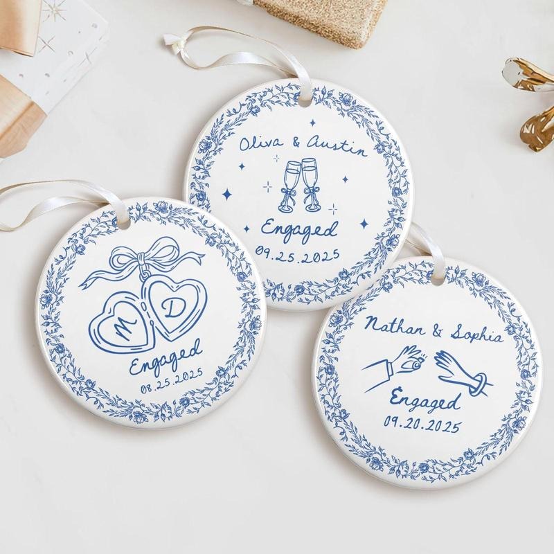 Chinoiserie Ceramic Engagement Ornament: Blue Toile Newlywed Gift T-Shirts, Hoodie, Sweatshirt | PodTeesHub.com
