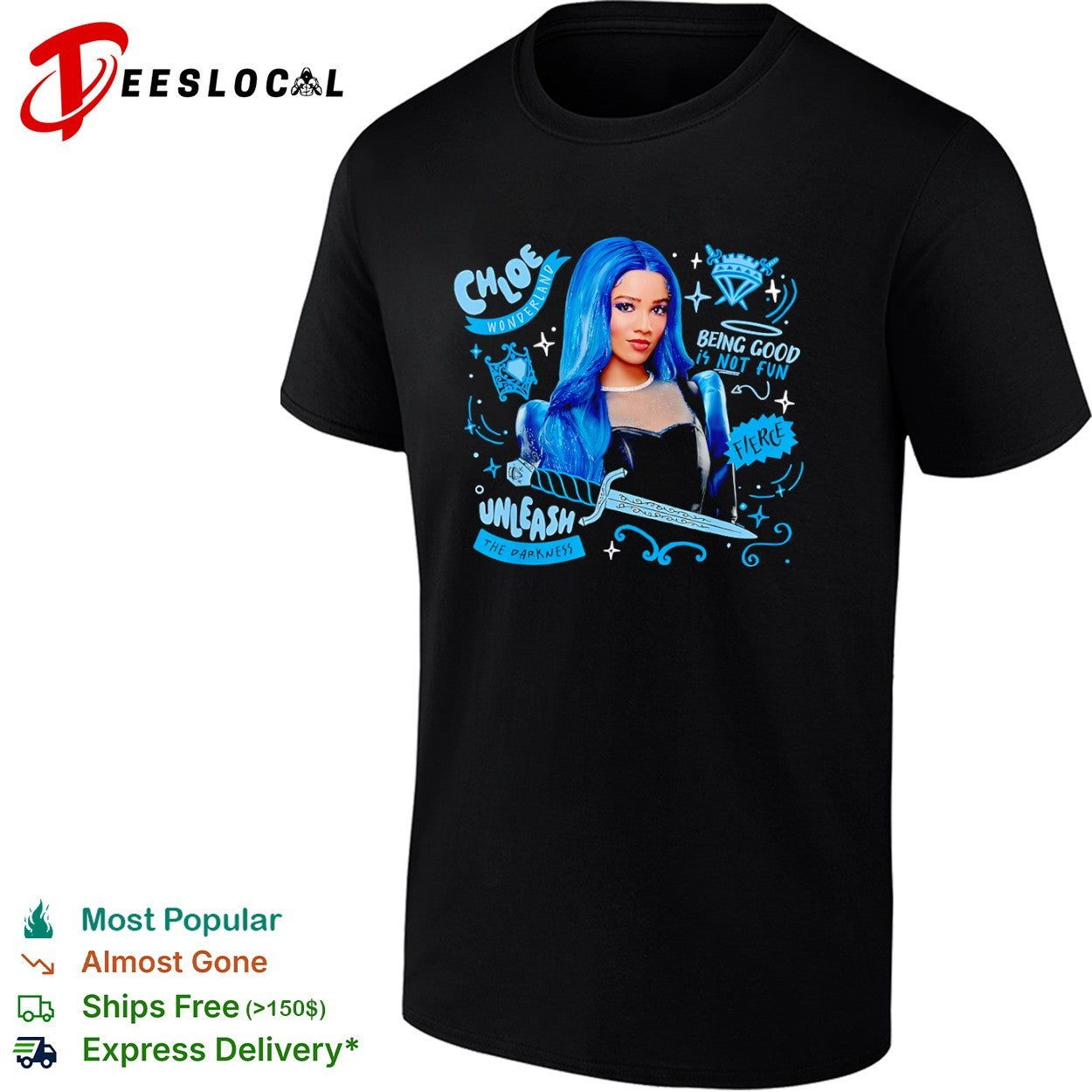 Chloe Wonderland Descendants The Rise of Red Chloe Unleash the Darkness Fierce shirt