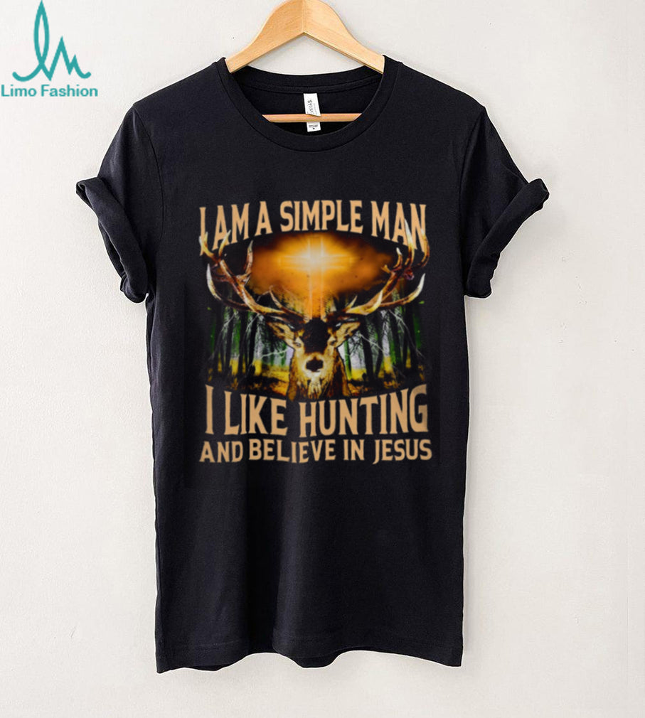 Christian Deer Hunting Simple Man Faith Cross Shirt